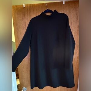 Black Mini Mock Turtleneck Dress